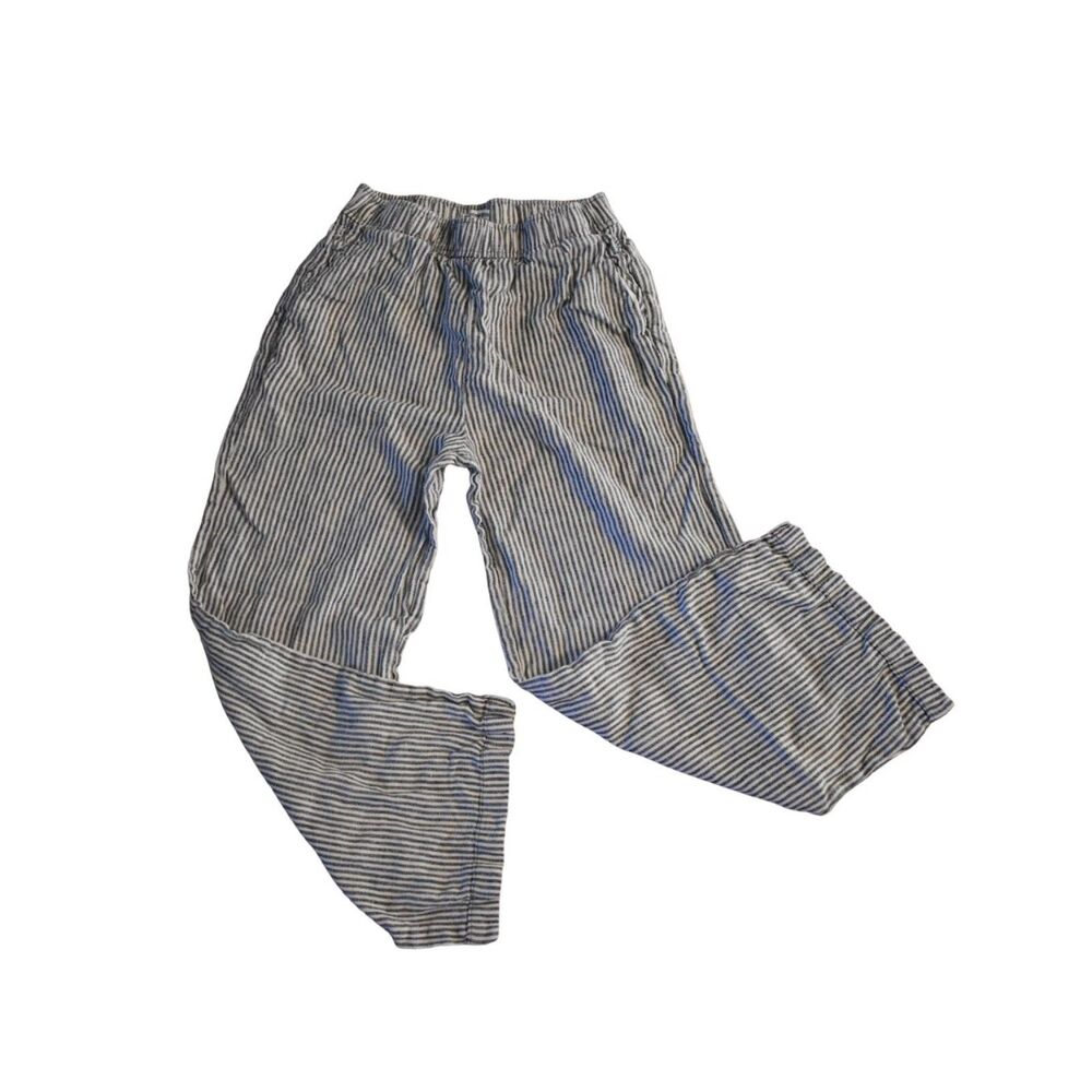 Reformation Seersucker Stripe Cropped Elastic Waist Pant Womens Small